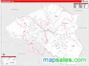 Clarke County, GA <br /> Wall Map <br /> Zip Code <br /> Red Line Style 2025 Map