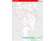 Clayton County, GA <br /> Wall Map <br /> Zip Code <br /> Red Line Style 2025 Map