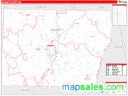 Colquitt County, GA <br /> Wall Map <br /> Zip Code <br /> Red Line Style 2025 Map