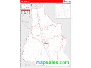 Cook County, GA <br /> Wall Map <br /> Zip Code <br /> Red Line Style 2025 Map