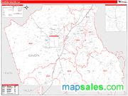 Coweta County, GA <br /> Wall Map <br /> Zip Code <br /> Red Line Style 2025 Map