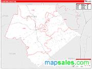Crawford County, GA <br /> Wall Map <br /> Zip Code <br /> Red Line Style 2025 Map