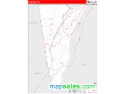 Dade County, GA <br /> Wall Map <br /> Zip Code <br /> Red Line Style 2025 Map