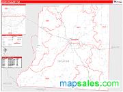 Decatur County, GA <br /> Wall Map <br /> Zip Code <br /> Red Line Style 2025 Map