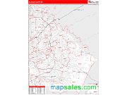DeKalb County, GA <br /> Wall Map <br /> Zip Code <br /> Red Line Style 2025 Map