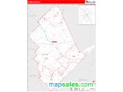Dodge County, GA <br /> Wall Map <br /> Zip Code <br /> Red Line Style 2025 Map