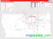 Dougherty County, GA <br /> Wall Map <br /> Zip Code <br /> Red Line Style 2025 Map
