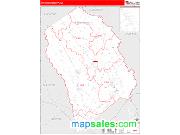 Effingham County, GA <br /> Wall Map <br /> Zip Code <br /> Red Line Style 2025 Map