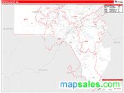 Fannin County, GA <br /> Wall Map <br /> Zip Code <br /> Red Line Style 2025 Map