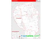 Fayette County, GA <br /> Wall Map <br /> Zip Code <br /> Red Line Style 2025 Map