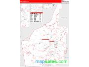 Floyd County, GA <br /> Wall Map <br /> Zip Code <br /> Red Line Style 2025 Map