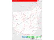 Franklin County, GA <br /> Wall Map <br /> Zip Code <br /> Red Line Style 2025 Map