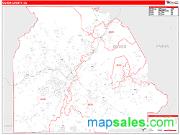 Gilmer County, GA <br /> Wall Map <br /> Zip Code <br /> Red Line Style 2025 Map