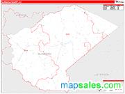 Glascock County, GA <br /> Wall Map <br /> Zip Code <br /> Red Line Style 2025 Map