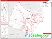 Glynn County, GA <br /> Wall Map <br /> Zip Code <br /> Red Line Style 2025 Map