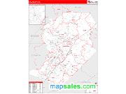 Hall County, GA <br /> Wall Map <br /> Zip Code <br /> Red Line Style 2025 Map