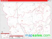 Harris County, GA <br /> Wall Map <br /> Zip Code <br /> Red Line Style 2025 Map