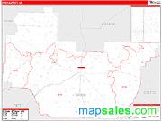 Irwin County, GA <br /> Wall Map <br /> Zip Code <br /> Red Line Style 2025 Map