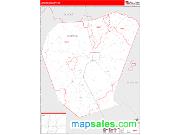 Jenkins County, GA <br /> Wall Map <br /> Zip Code <br /> Red Line Style 2025 Map
