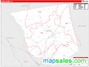 Jones County, GA <br /> Wall Map <br /> Zip Code <br /> Red Line Style 2025 Map