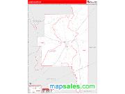 Lanier County, GA <br /> Wall Map <br /> Zip Code <br /> Red Line Style 2025 Map