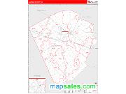 Laurens County, GA <br /> Wall Map <br /> Zip Code <br /> Red Line Style 2025 Map