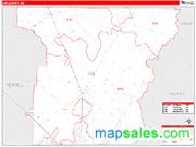 Lee County, GA <br /> Wall Map <br /> Zip Code <br /> Red Line Style 2025 Map