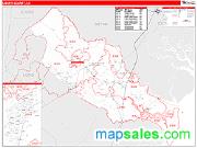 Liberty County, GA <br /> Wall Map <br /> Zip Code <br /> Red Line Style 2025 Map
