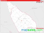 Lincoln County, GA <br /> Wall Map <br /> Zip Code <br /> Red Line Style 2025 Map