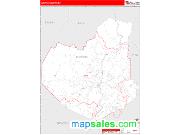 Lumpkin County, GA <br /> Wall Map <br /> Zip Code <br /> Red Line Style 2025 Map