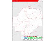 Macon County, GA <br /> Wall Map <br /> Zip Code <br /> Red Line Style 2025 Map