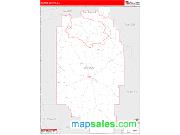 Marion County, GA <br /> Wall Map <br /> Zip Code <br /> Red Line Style 2025 Map