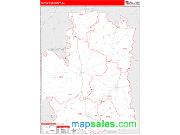 Meriwether County, GA <br /> Wall Map <br /> Zip Code <br /> Red Line Style 2025 Map
