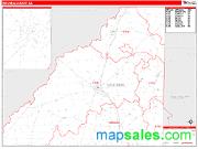 Mitchell County, GA <br /> Wall Map <br /> Zip Code <br /> Red Line Style 2025 Map