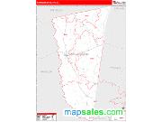 Montgomery County, GA <br /> Wall Map <br /> Zip Code <br /> Red Line Style 2025 Map