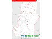 Murray County, GA <br /> Wall Map <br /> Zip Code <br /> Red Line Style 2025 Map
