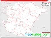 Oglethorpe County, GA <br /> Wall Map <br /> Zip Code <br /> Red Line Style 2025 Map