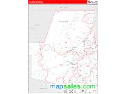 Paulding County, GA <br /> Wall Map <br /> Zip Code <br /> Red Line Style 2025 Map
