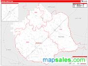 Pierce County, GA <br /> Wall Map <br /> Zip Code <br /> Red Line Style 2025 Map