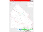 Pulaski County, GA <br /> Wall Map <br /> Zip Code <br /> Red Line Style 2025 Map