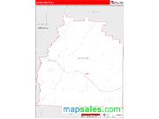 Quitman County, GA <br /> Wall Map <br /> Zip Code <br /> Red Line Style 2025 Map
