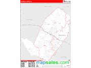 Rockdale County, GA <br /> Wall Map <br /> Zip Code <br /> Red Line Style 2025 Map