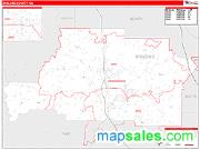 Spalding County, GA <br /> Wall Map <br /> Zip Code <br /> Red Line Style 2025 Map