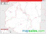 Stewart County, GA <br /> Wall Map <br /> Zip Code <br /> Red Line Style 2025 Map