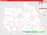 Sumter County, GA <br /> Wall Map <br /> Zip Code <br /> Red Line Style 2025 Map