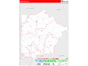 Talbot County, GA <br /> Wall Map <br /> Zip Code <br /> Red Line Style 2025 Map