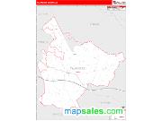 Taliaferro County, GA <br /> Wall Map <br /> Zip Code <br /> Red Line Style 2025 Map
