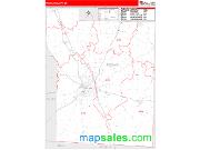 Thomas County, GA <br /> Wall Map <br /> Zip Code <br /> Red Line Style 2025 Map