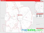 Tift County, GA <br /> Wall Map <br /> Zip Code <br /> Red Line Style 2025 Map