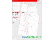 Toombs County, GA <br /> Wall Map <br /> Zip Code <br /> Red Line Style 2025 Map